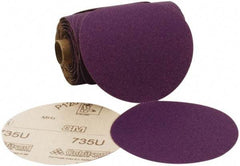3M - 5" Diam, 180 Grit Ceramic Adhesive PSA Disc - Very Fine Grade, Purple, C Weighted Backing, Flexible, 12,000 Max RPM, Use with Random Orbital Sanders - Eagle Tool & Supply