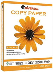 UNIVERSAL - 8-1/2" x 11" White Copy Paper - Use with Laser Printers, Copiers, Plain Paper Fax Machines - Eagle Tool & Supply