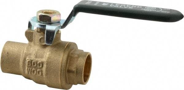 Legend Valve - 1/2" Pipe, Full Port, Brass Full Port Ball Valve - Bi-Directional, Sweat Ends, Quarter Turn Handle, 600 WOG, 150 WSP - Eagle Tool & Supply