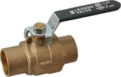 Legend Valve - 1" Pipe, Full Port, Brass Full Port Ball Valve - Bi-Directional, Sweat Ends, Quarter Turn Handle, 600 WOG, 150 WSP - Eagle Tool & Supply