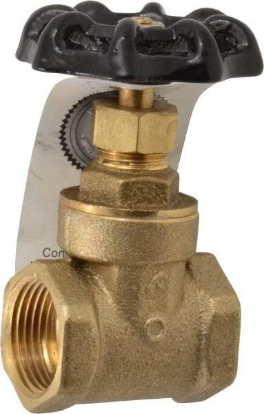 Legend Valve - 3/4" Pipe, Class 200, FNPT x FNPT Brass Solid Wedge Gate Valve - 200 WOG, 1 WSP, Bolted Bonnet, For Use with Potable Water Applications - Eagle Tool & Supply