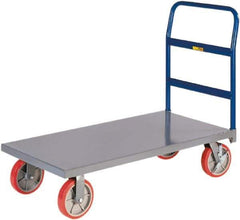 Little Giant - 3,600 Lb Capacity Steel Platform Truck - Steel Deck, 24" OAW, 48" Platform Length, Polyurethane Casters - Eagle Tool & Supply