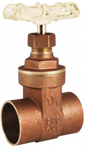 Legend Valve - 3/4" Pipe, Class 200, Sweat Brass Solid Wedge Gate Valve - 200 WOG, 1 WSP, Bolted Bonnet, For Use with Potable Water Applications - Eagle Tool & Supply