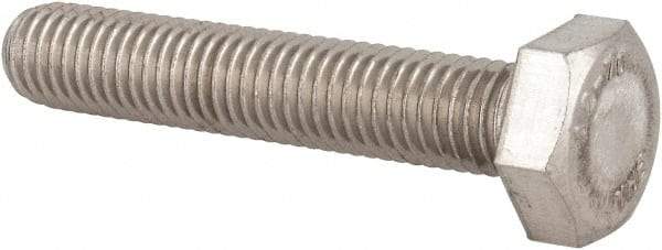 Value Collection - M10x1.50mm Metric Coarse, 55mm Length Under Head Hex Head Cap Screw - Fully Threaded, Grade 18-8 & Austenitic A2 Stainless Steel, Uncoated, 17mm Hex - Eagle Tool & Supply