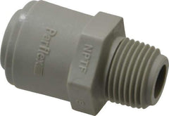 Parker - 1/2" Outside Diam, 3/8 NPTF, Acetal Push-to-Connect Tube Male Connector - 250 Max psi, Tan - Eagle Tool & Supply