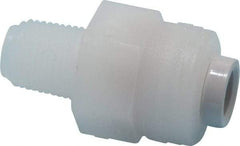 Parker - 1/4" Outside Diam, 1/8 NPTF, Kynar Push-to-Connect Tube Male Connector - 300 Max psi, Tan - Eagle Tool & Supply