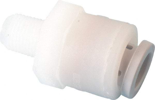 Parker - 3/8" Outside Diam, 1/8 NPTF, Kynar Push-to-Connect Tube Male Connector - 300 Max psi, Tan - Eagle Tool & Supply