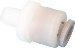 Parker - 3/8" Outside Diam, 1/8 NPTF, Kynar Push-to-Connect Tube Male Connector - 300 Max psi, Tan - Eagle Tool & Supply