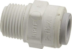 Parker - 3/8" Outside Diam, 3/8 NPTF, Polypropylene Push-to-Connect Tube Male Connector - 150 Max psi, Tan - Eagle Tool & Supply