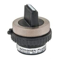 Norgren - 10-32 UNF Selector Valve - 2-Way, 3 Position, 0.03 CV Rate & Rotary Switch Detented - Eagle Tool & Supply