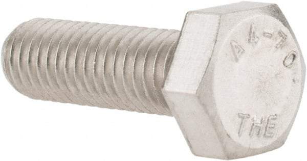 Value Collection - M8x1.25mm Metric Coarse, 25mm Length Under Head Hex Head Cap Screw - Fully Threaded, Grade 316 & Austenitic A4 Stainless Steel, Uncoated, 13mm Hex - Eagle Tool & Supply