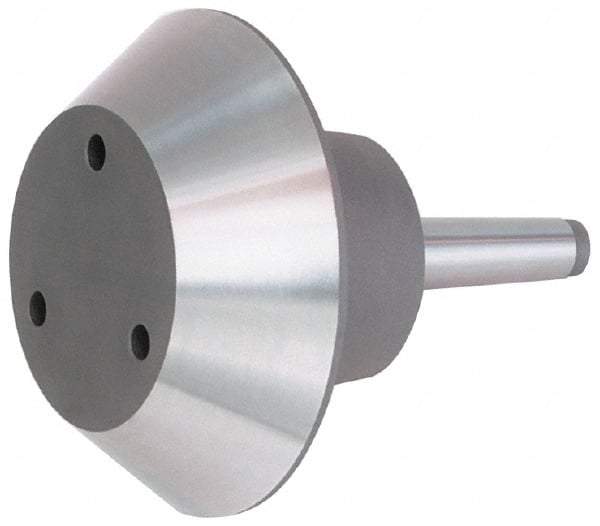 Bison - M8x1.25" Thread, 5MT Taper, Steel Lathe Pipe Head Point Shank - 9.51" OAL, 3,200 Max RPM, Compatible with Live Centers - Eagle Tool & Supply