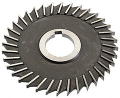 Keo - 4" Blade Diam x 1/4" Blade Thickness, 1" Hole, 36 Teeth, High Speed Steel Side Chip Saw - Straight Tooth, Arbor Connection, Right Hand Cut, Uncoated, with Keyway - Eagle Tool & Supply