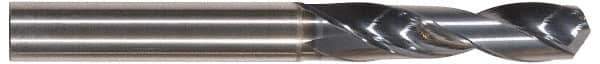 Tungaloy - 3/8" 130° Spiral Flute Solid Carbide Screw Machine Drill Bit - TiAlN Finish, Right Hand Cut, 1.692" Flute Length, 3.503" OAL, Standard Point, Straight Shank - Eagle Tool & Supply