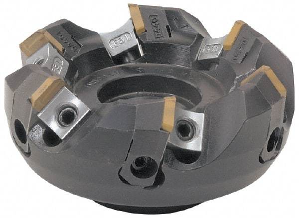 Tungaloy - 3.15" Cut Diam, 1" Arbor Hole, 0.157" Max Depth of Cut, 45° Indexable Chamfer & Angle Face Mill - 6 Inserts, SD..N42Z..N Insert, Right Hand Cut, 6 Flutes, Series TMD - Eagle Tool & Supply