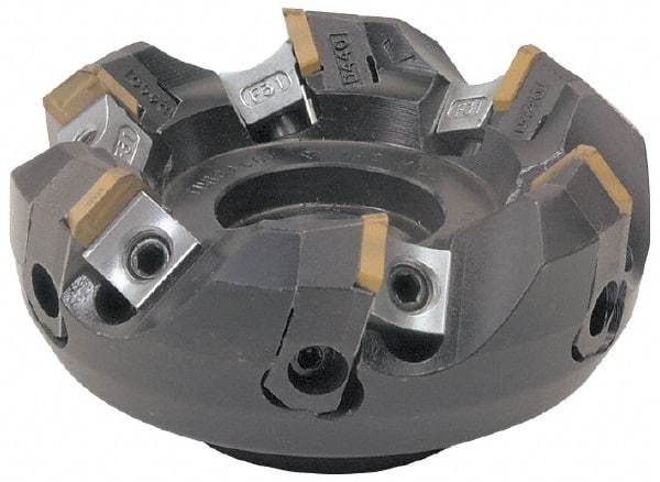 Tungaloy - 3.15" Cut Diam, 1" Arbor Hole, 0.236" Max Depth of Cut, 45° Indexable Chamfer & Angle Face Mill - 4 Inserts, SE.. Insert, Right Hand Cut, Series TGE - Eagle Tool & Supply