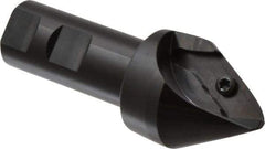 Tungaloy - 30° Lead Angle, 1.575" Max Cut Diam, 1.338" Min Cut Diam, 1" Max Depth of Cut, Indexable Chamfer and Angle End Mill - 1 Insert, XCET Insert Style, 5.119" Overall Length, Straight Shank, 30° Included Angle - Eagle Tool & Supply