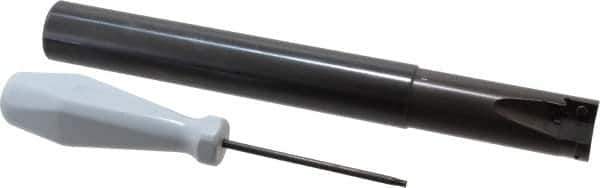 Tungaloy - 1" Cut Diam, 0.452" Max Depth of Cut, 1" Shank Diam, 8-3/4" OAL, Indexable Square Shoulder Centercutting End Mill - XXMU 12 Inserts, Cylindrical Shank, 90° Lead Angle, Series Jetmill Multi X - Eagle Tool & Supply
