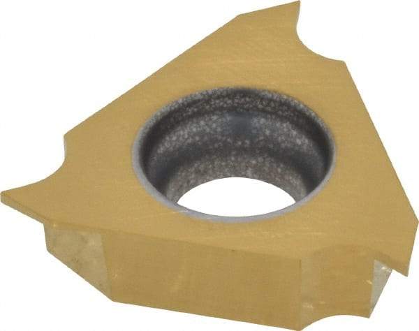 Tungaloy - 3050JTGR F Grade J740, 0.5mm Cutting Width Carbide Grooving Insert - 1.1mm Max Depth of Cut, Right Hand, 0.03mm Corner Radius, TiN Finish - Eagle Tool & Supply