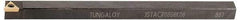 Tungaloy - JSTAC, Right Hand Cut, 1° Lead Angle, 10mm Shank Height x 10mm Shank Width, Positive Rake Indexable Turning Toolholder - 125mm OAL, TC..0802.. Insert Compatibility, Series J - Eagle Tool & Supply