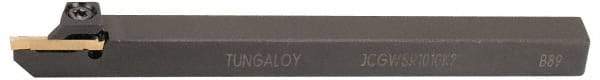 Tungaloy - JCGWS, Right Hand Cut, 0.787" Max Workpc Diam, JCGN 200F Insert, Indexable Cutoff Toolholder - 10mm Max Depth of Cut, 0.472" Shank Width, 0.472" Shank Height, 4.92" OAL - Eagle Tool & Supply