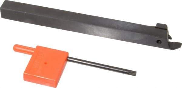 Tungaloy - JCGWS, Right Hand Cut, 0.787" Max Workpc Diam, JCGN 200F Insert, Indexable Cutoff Toolholder - 10mm Max Depth of Cut, 0.394" Shank Width, 0.394" Shank Height, 4.92" OAL - Eagle Tool & Supply