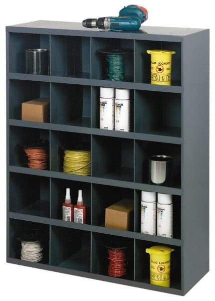Durham - 20 Drawer, 20 Compartment, Small Parts Large Opening Storage Bin - 12" Deep x 33-3/4" Wide x 42" High - Eagle Tool & Supply