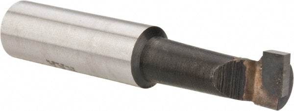 Made in USA - 7/16" Min Bore Diam, 1-1/8" Max Bore Depth, 1/2 Shank Diam, Boring Bar - Right Hand Cut, Carbide-Tipped, Bright Finish - Exact Industrial Supply