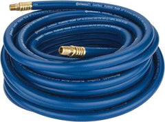 Continental ContiTech - 3/8" ID x 0.66" OD 50' Long Multipurpose Air Hose - MNPT x MNPT Ends, 300 Working psi, -10 to 158°F, 1/4" Fitting, Blue - Eagle Tool & Supply