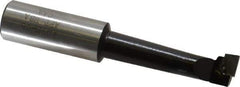 Made in USA - 9/16" Min Bore Diam, 2-1/4" Max Bore Depth, 3/4 Shank Diam, Boring Bar - Right Hand Cut, Carbide-Tipped, Bright Finish - Exact Industrial Supply