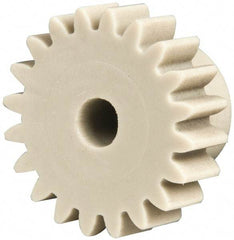 Made in USA - 24 Pitch, 0.833" Pitch Diam, 0.917" OD, 20 Tooth Spur Gear - 1/4" Face Width, 3/16" Bore Diam, 35/64" Hub Diam, 20° Pressure Angle, Acetal - Eagle Tool & Supply