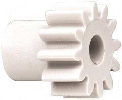 Made in USA - 48 Pitch, 1/2" Pitch Diam, 0.583" OD, 12 Tooth Spur Gear - 1/4" Face Width, 3/16" Bore Diam, 3/8" Hub Diam, 20° Pressure Angle, Acetal - Eagle Tool & Supply