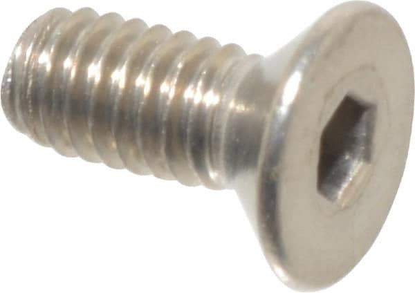 Value Collection - M2.5x0.45 Metric Coarse Hex Socket Drive, 90° Flat Screw - Grade 18-8 & Austenitic A2 Stainless Steel, Fully Threaded, 6mm OAL - Eagle Tool & Supply