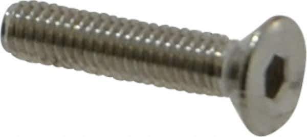 Value Collection - M2.5x0.45 Metric Coarse Hex Socket Drive, 90° Flat Screw - Grade 18-8 & Austenitic A2 Stainless Steel, Fully Threaded, 12mm OAL - Eagle Tool & Supply