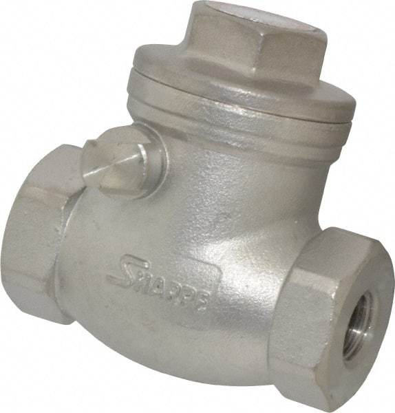 Sharpe Valves - 1/4" Stainless Steel Check Valve - FNPT x FNPT, 200 WOG - Eagle Tool & Supply