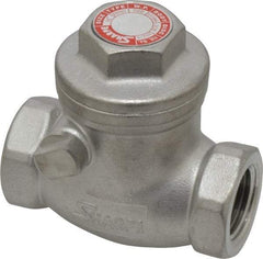 Sharpe Valves - 1/2" Stainless Steel Check Valve - FNPT x FNPT, 200 WOG - Eagle Tool & Supply