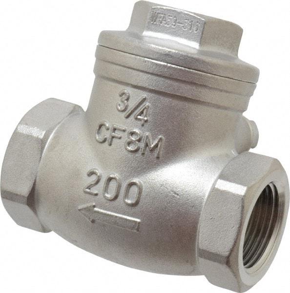 Sharpe Valves - 3/4" Stainless Steel Check Valve - FNPT x FNPT, 200 WOG - Eagle Tool & Supply