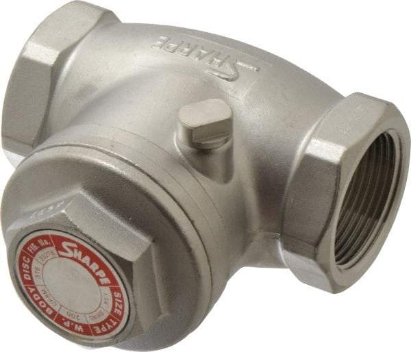 Sharpe Valves - 1-1/4" Stainless Steel Check Valve - FNPT x FNPT, 200 WOG - Eagle Tool & Supply