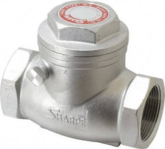 Sharpe Valves - 1-1/2" Stainless Steel Check Valve - FNPT x FNPT, 200 WOG - Eagle Tool & Supply