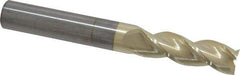 Accupro - 5/8", 2" LOC, 5/8" Shank Diam, 5" OAL, 3 Flute, Solid Carbide Square End Mill - Single End, ZrN Finish, Spiral Flute, 37° Helix, Centercutting, Right Hand Cut, Right Hand Flute - Eagle Tool & Supply