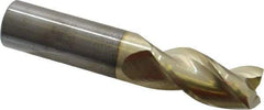 Accupro - 3/4", 1-5/8" LOC, 3/4" Shank Diam, 4" OAL, 3 Flute, Solid Carbide Square End Mill - Single End, ZrN Finish, Spiral Flute, 37° Helix, Centercutting, Right Hand Cut, Right Hand Flute - Eagle Tool & Supply