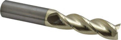Accupro - 3/4", 2-1/2" LOC, 3/4" Shank Diam, 5" OAL, 3 Flute, Solid Carbide Square End Mill - Single End, ZrN Finish, Spiral Flute, 37° Helix, Centercutting, Right Hand Cut, Right Hand Flute - Eagle Tool & Supply