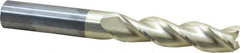 Accupro - 3/4", 3" LOC, 3/4" Shank Diam, 6" OAL, 3 Flute, Solid Carbide Square End Mill - Single End, ZrN Finish, Spiral Flute, 37° Helix, Centercutting, Right Hand Cut, Right Hand Flute - Eagle Tool & Supply