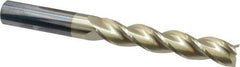 Accupro - 3/4", 4" LOC, 3/4" Shank Diam, 7" OAL, 3 Flute, Solid Carbide Square End Mill - Single End, ZrN Finish, Spiral Flute, 37° Helix, Centercutting, Right Hand Cut, Right Hand Flute - Eagle Tool & Supply