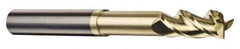 Accupro - 1/2", 3 Flute, Single End, Solid Carbide, 0.12" Corner Radius End Mill - 3" OAL, 37° Helix, Right Hand Flute, 5/8" LOC, Right Hand Cut, 1-3/8" Extended Reach - Eagle Tool & Supply