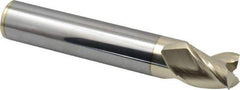 Accupro - 1", 1-1/4" LOC, 1" Shank Diam, 6" OAL, 3 Flute, Solid Carbide Square End Mill - Single End, ZrN Finish, Spiral Flute, 37° Helix, Centercutting, Right Hand Cut, Right Hand Flute - Eagle Tool & Supply