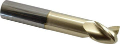 Accupro - 1", 1-1/4" LOC, 1" Shank Diam, 6" OAL, 3 Flute, Solid Carbide Square End Mill - Single End, ZrN Finish, Spiral Flute, 37° Helix, Centercutting, Right Hand Cut, Right Hand Flute - Eagle Tool & Supply