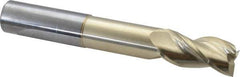 Accupro - 1", 2" LOC, 1" Shank Diam, 7" OAL, 3 Flute, Solid Carbide Square End Mill - Single End, ZrN Finish, Spiral Flute, 37° Helix, Centercutting, Right Hand Cut, Right Hand Flute - Eagle Tool & Supply