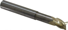 Accupro - 5/16", 7/16" LOC, 5/16" Shank Diam, 2-1/2" OAL, 3 Flute, Solid Carbide Square End Mill - Single End, ZrN Finish, Spiral Flute, 37° Helix, Centercutting, Right Hand Cut, Right Hand Flute - Eagle Tool & Supply