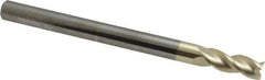 Accupro - 5/16", 13/16" LOC, 5/16" Shank Diam, 4" OAL, 3 Flute, Solid Carbide Square End Mill - Single End, ZrN Finish, Spiral Flute, 37° Helix, Centercutting, Right Hand Cut, Right Hand Flute - Eagle Tool & Supply
